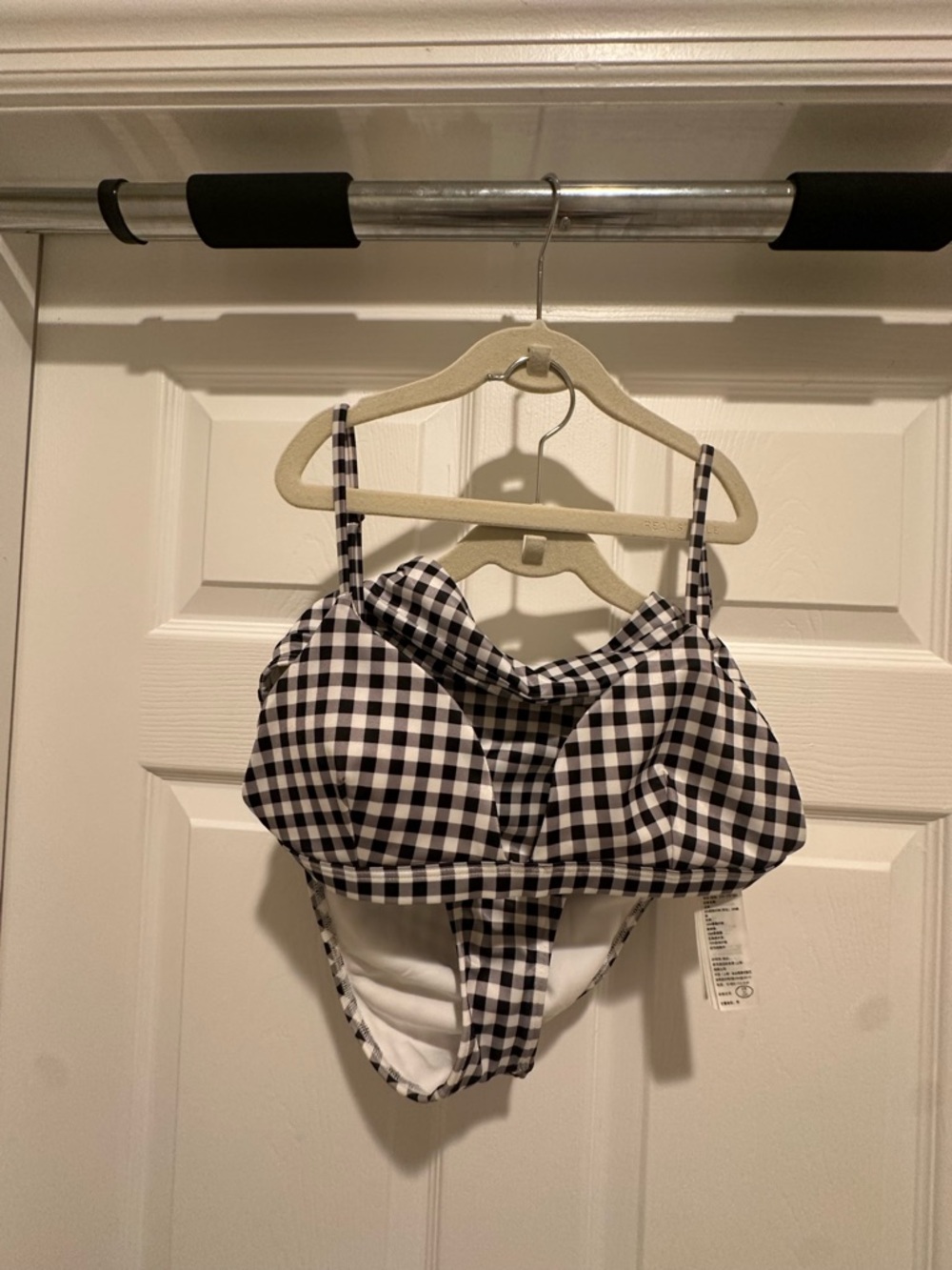 Hollister Black and White Gingham Bikini